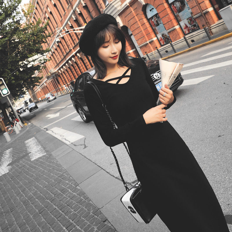 秋装2020年新款女收腰气质连衣裙 炫魅影连衣裙