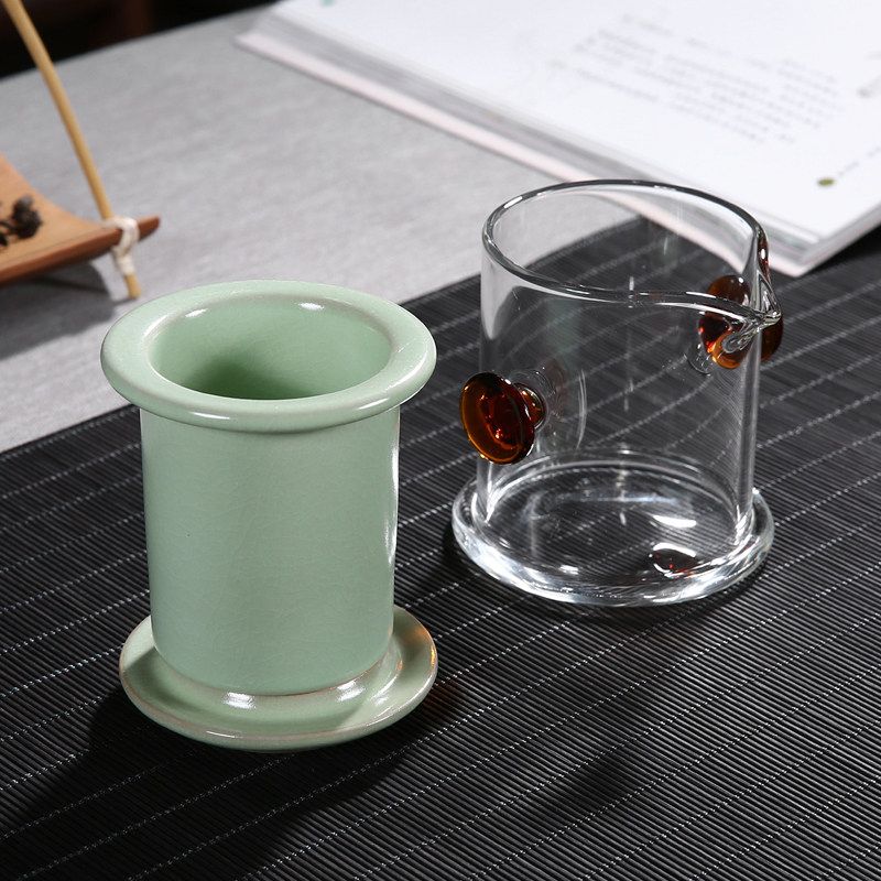 原源汝窑开片玻璃红茶壶加厚耐高温花茶功夫过滤茶壶双耳冲泡茶器_虎窝淘