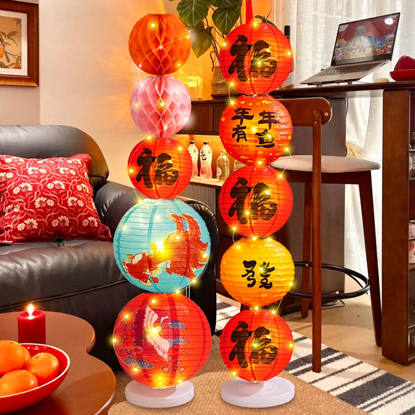 新年灯笼立柱摆件2026马年春节装饰品商场幼儿园过年氛围场景布置,淘宝优惠券,粉丝福利购,淘宝优惠卷