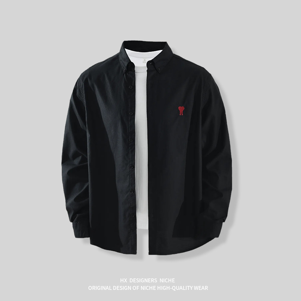 『心形』汉序设计感  春季日系复古长袖衬衫男士宽松休闲衬衣外套,淘宝优惠券,粉丝福利购,淘宝优惠卷