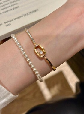 复古金色镂空几何跳动的心2026新款精致时尚设计感小众简约手链女