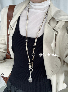 手工编织气质凹造型勺子吊坠项链