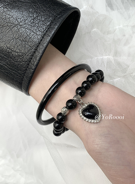 YoRoooi自制新中式黑色串珠手链