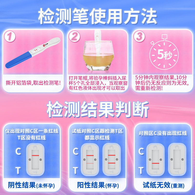 仁和验孕棒早早孕试纸hcg测试纸条 朴俊医疗器械验孕棒/验孕仪器