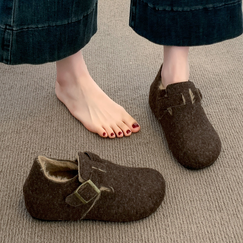 厚底内增高加绒全包勃肯鞋女2025新款冬季雪地靴保暖一脚蹬棉鞋子,淘宝优惠券,粉丝福利购,淘宝优惠卷