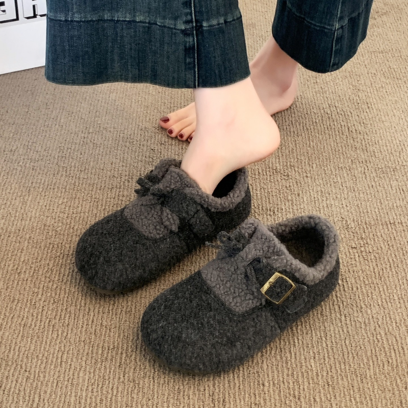 灰色加绒勃肯鞋女2025新款冬季爆款内增高复古加绒毛毛博肯棉鞋子,淘宝优惠券,粉丝福利购,淘宝优惠卷