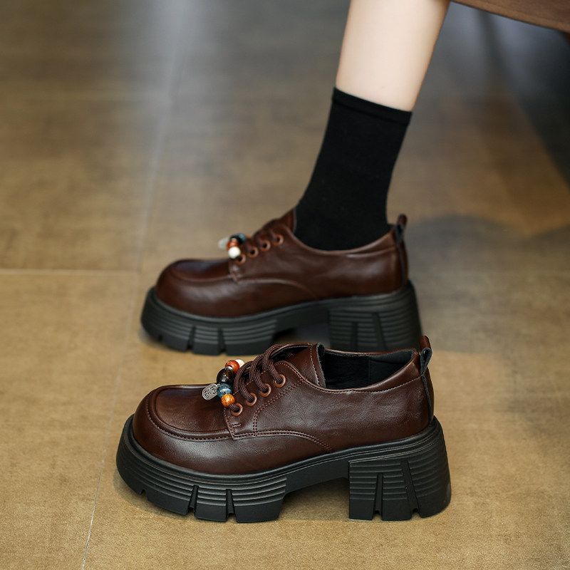 厚底松糕乐福鞋女款2026新款春季百搭高跟英伦风小皮鞋玛丽珍单鞋,淘宝优惠券,粉丝福利购,淘宝优惠卷