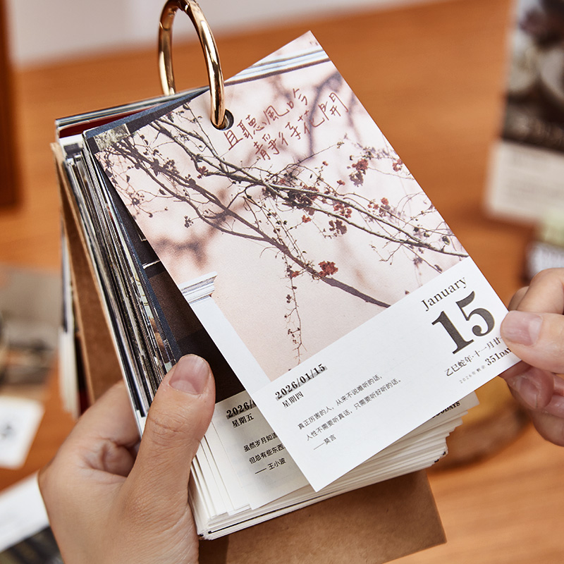 2026年新款日历ins风励志治愈风景文案365天倒计时文艺高级感桌面摆件台历一天一页创意手撕历小众新年礼物 - 图3