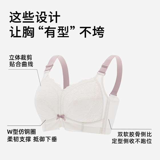 大码内衣女胖mm收副乳调整型文胸薄款大胸显小防下垂200斤无钢圈g