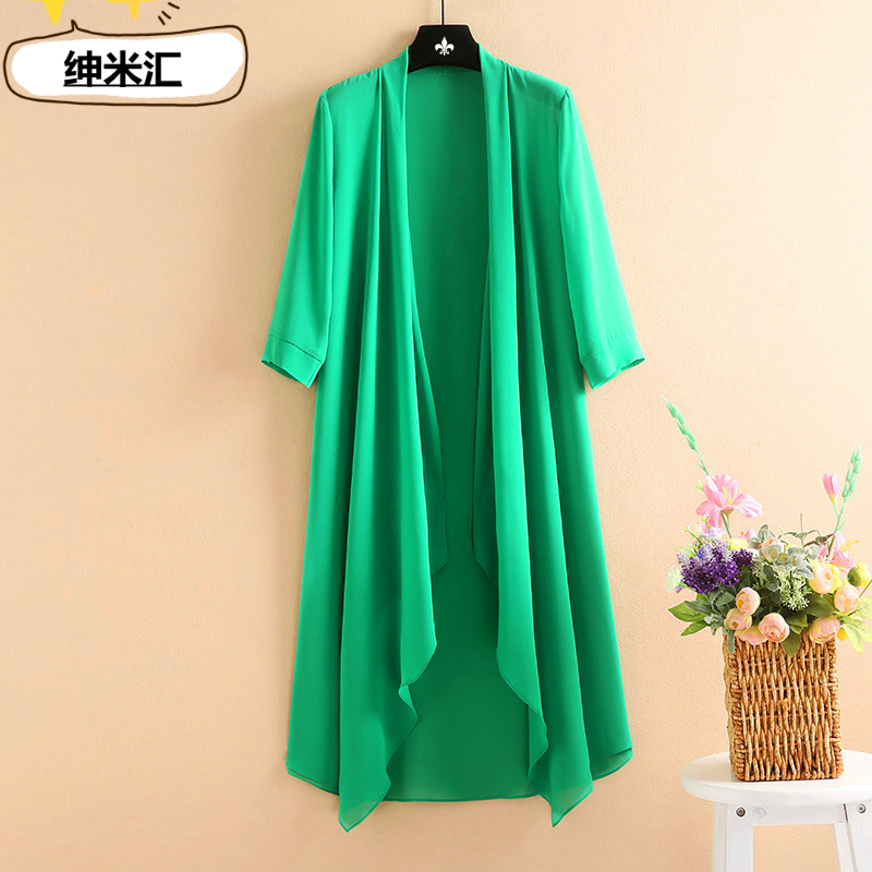 夏季中长款雪纺韩版透气空调开衫 绅米汇短外套