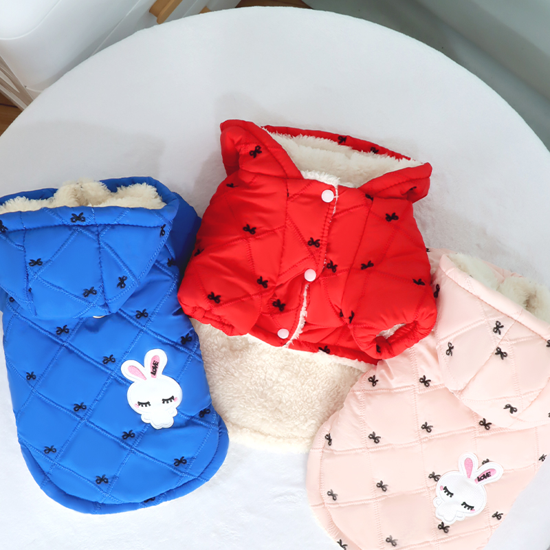 狗狗新年衣服冬季加厚保暖外套小猫卫衣带帽子小型犬喜庆柴犬服装