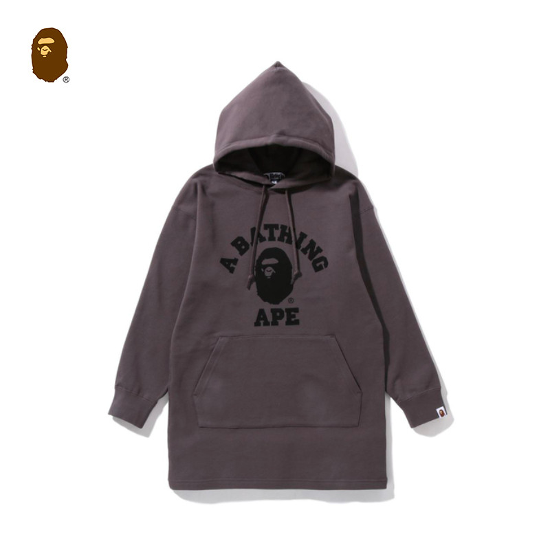 BAPE女装秋冬猿人字母印花连帽卫衣连衣裙235503H
