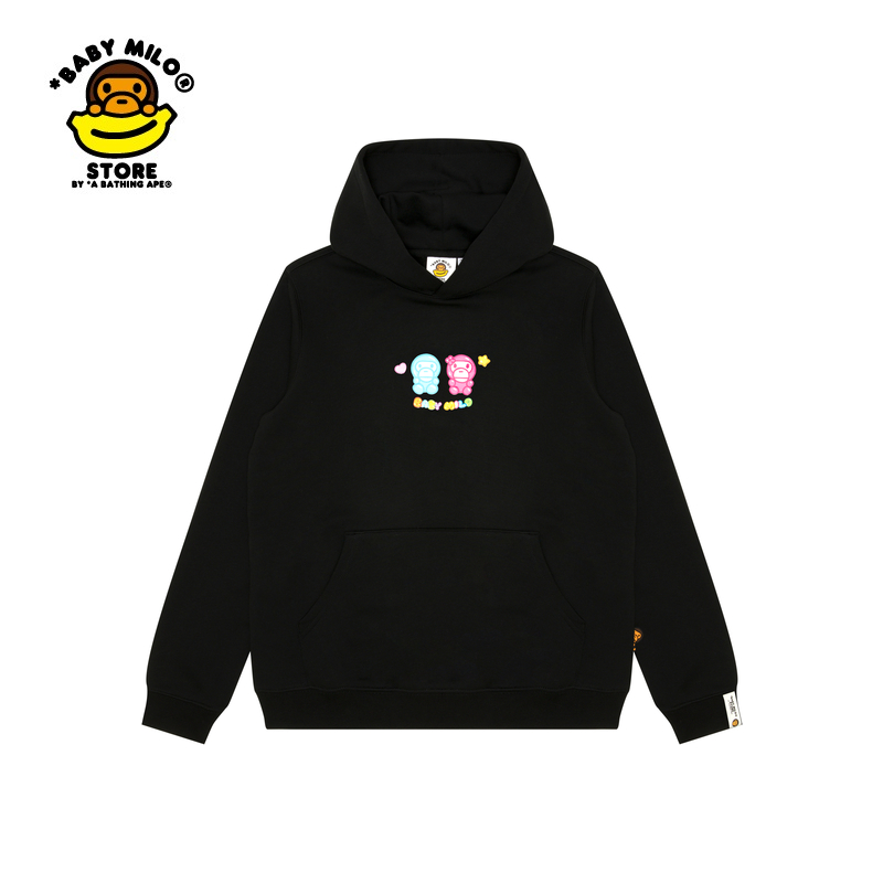 BABY MILO STORE女装24年秋冬卡通小猴印花休闲连帽卫衣3039XXN - 图1