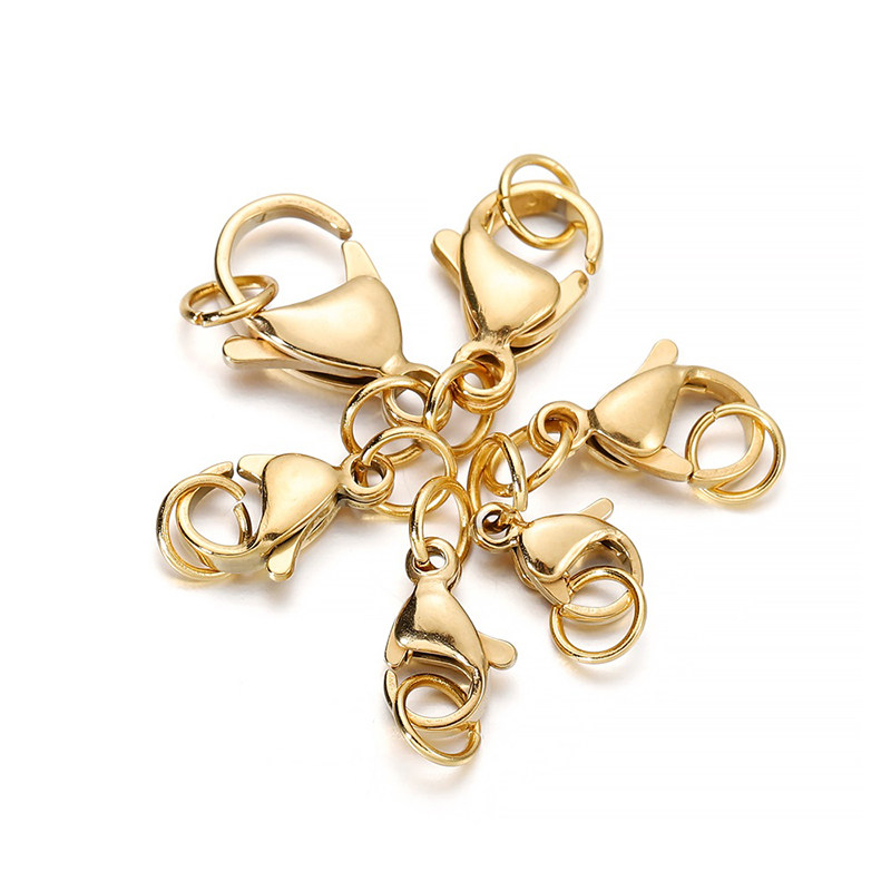 DIY不锈钢龙虾扣+单圈组合金色不锈钢本色DIY手工制作链条材料,淘宝优惠券,粉丝福利购,淘宝优惠卷