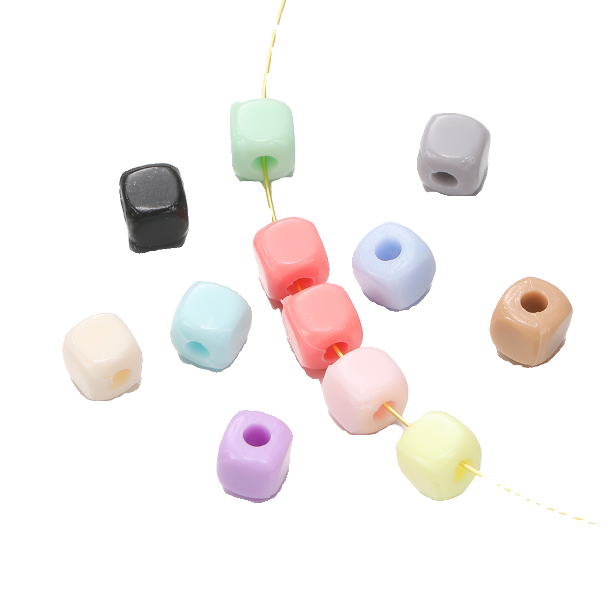 4mm亚克力马卡龙色系小方块珠通孔散珠diy手链项链钥匙扣饰品配件,淘宝优惠券,粉丝福利购,淘宝优惠卷