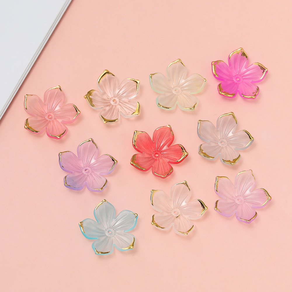 24mm烫金五角花花瓣配件彩色手工diy串珠配件手机链手链散珠材料,淘宝优惠券,粉丝福利购,淘宝优惠卷