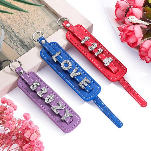马卡龙PU皮钥匙扣小礼品挂件DIY创意车挂演唱会应援书包钱包挂饰 - 图0