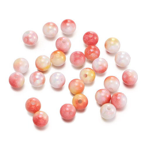 优质高亮亚克力双色渐变镀彩珠散珠diy手链手串手机链串珠材料 - 图3