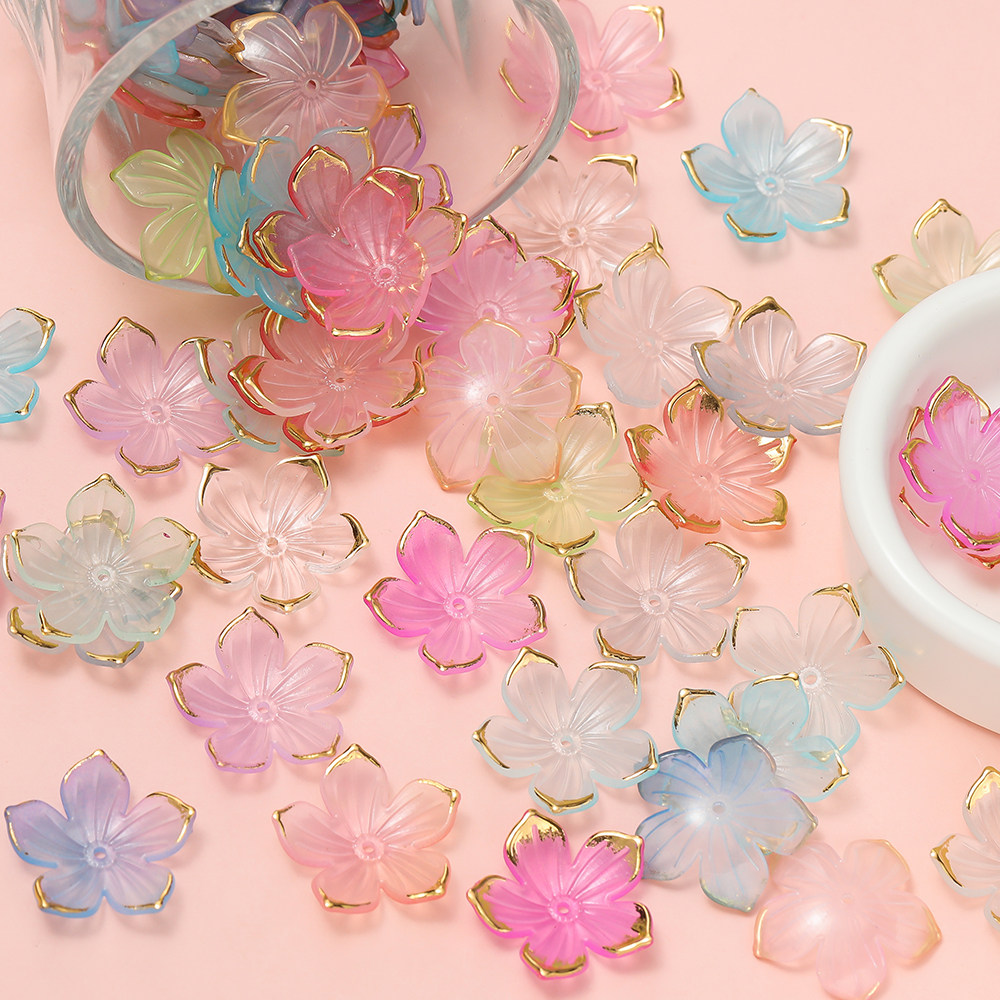 24mm烫金五角花花瓣配件彩色手工diy串珠配件手机链手链散珠材料,淘宝优惠券,粉丝福利购,淘宝优惠卷