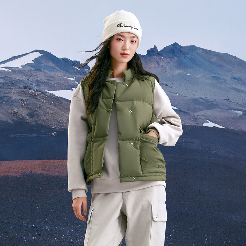 Champion冠军羽绒马甲女冬季简约保暖立领加厚休闲无袖外套潮流,淘宝优惠券,粉丝福利购,淘宝优惠卷
