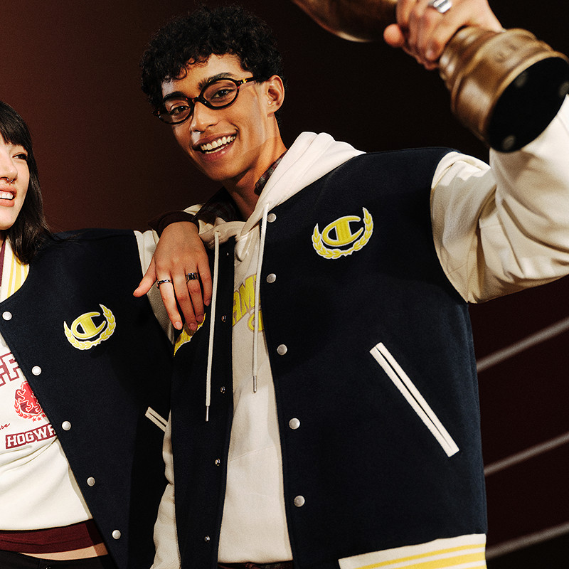 Champion men's contrasting color baseball jacket