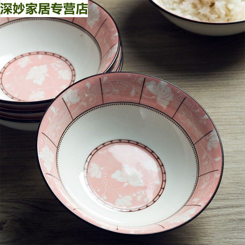 2022新款陶瓷碗创意斗碗盛菜碗家用吃饭碗大号8寸碗大碗汤碗面碗_虎窝淘