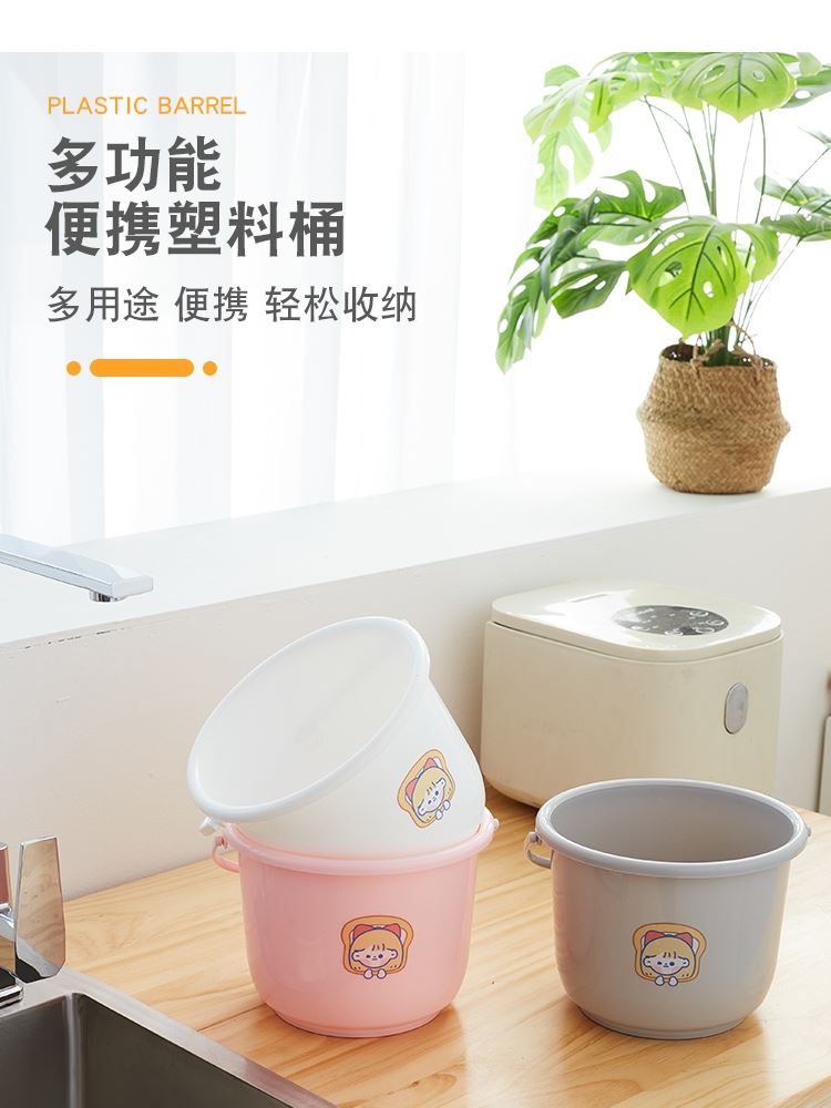 厨房专用水桶迷你小水桶塑料桶厨房提水桶灰色打扫卫生小桶儿童玩-图1