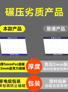 健康许可证公示栏卡套卡槽展示牌