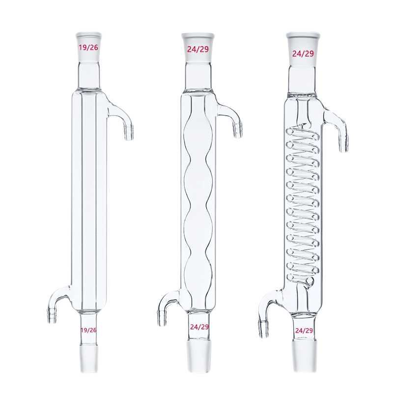 回流冷凝管高硼硅玻璃100mm/200mm/300mm/400mm/500mm/600mm/800mm/1000mm19/24/29*2玻璃 ...
