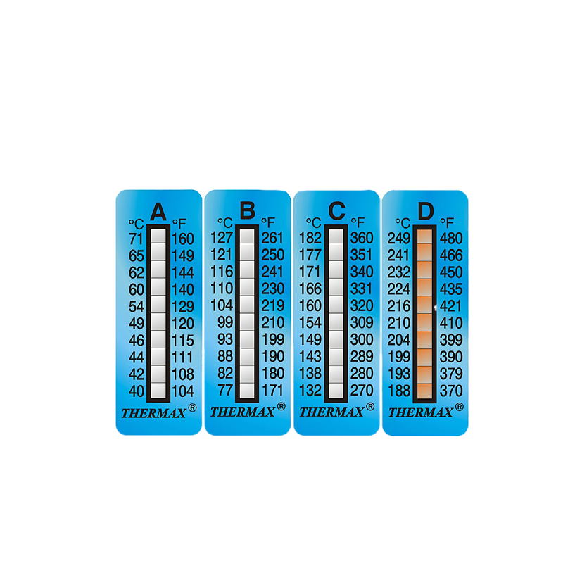 温度贴纸 测温纸英国thermax热敏感温纸温度标签贴温度条8格10格 - 图0