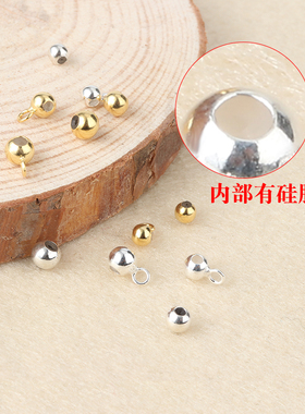 靓翁翁 S925纯银珍珠项链长短调节搭配DIY饰品定位珠配件手链缩短