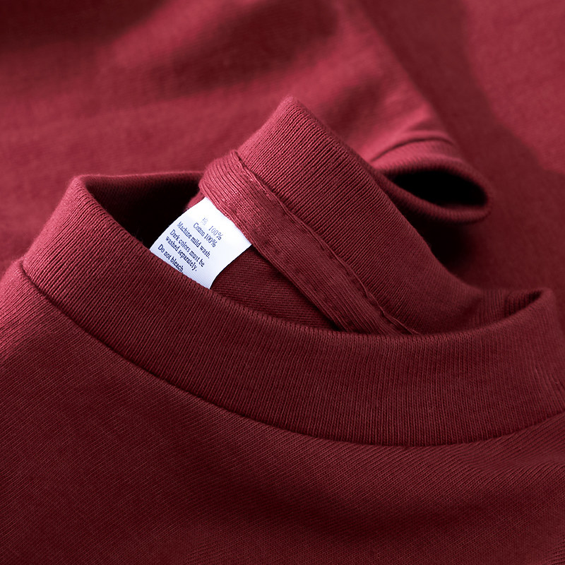 茶觅车厘子红长袖250g酒红色女t恤 荼觅T恤