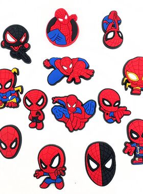 1/13pcs Set Hi-Q Cute Cartoon Spiderman Rubber PVC Shoe Char