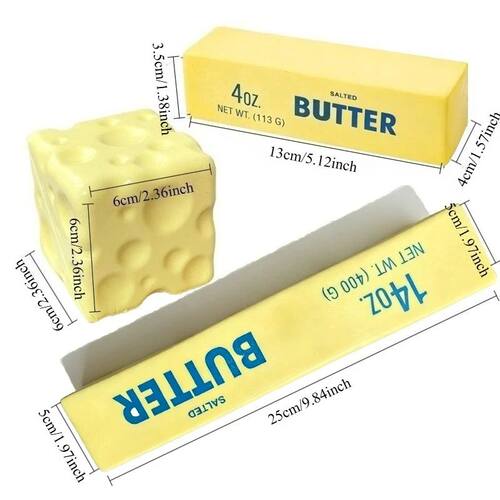 Squishy Simulation Big Butter Stick Fidget Toys Elastic Cube - 图3