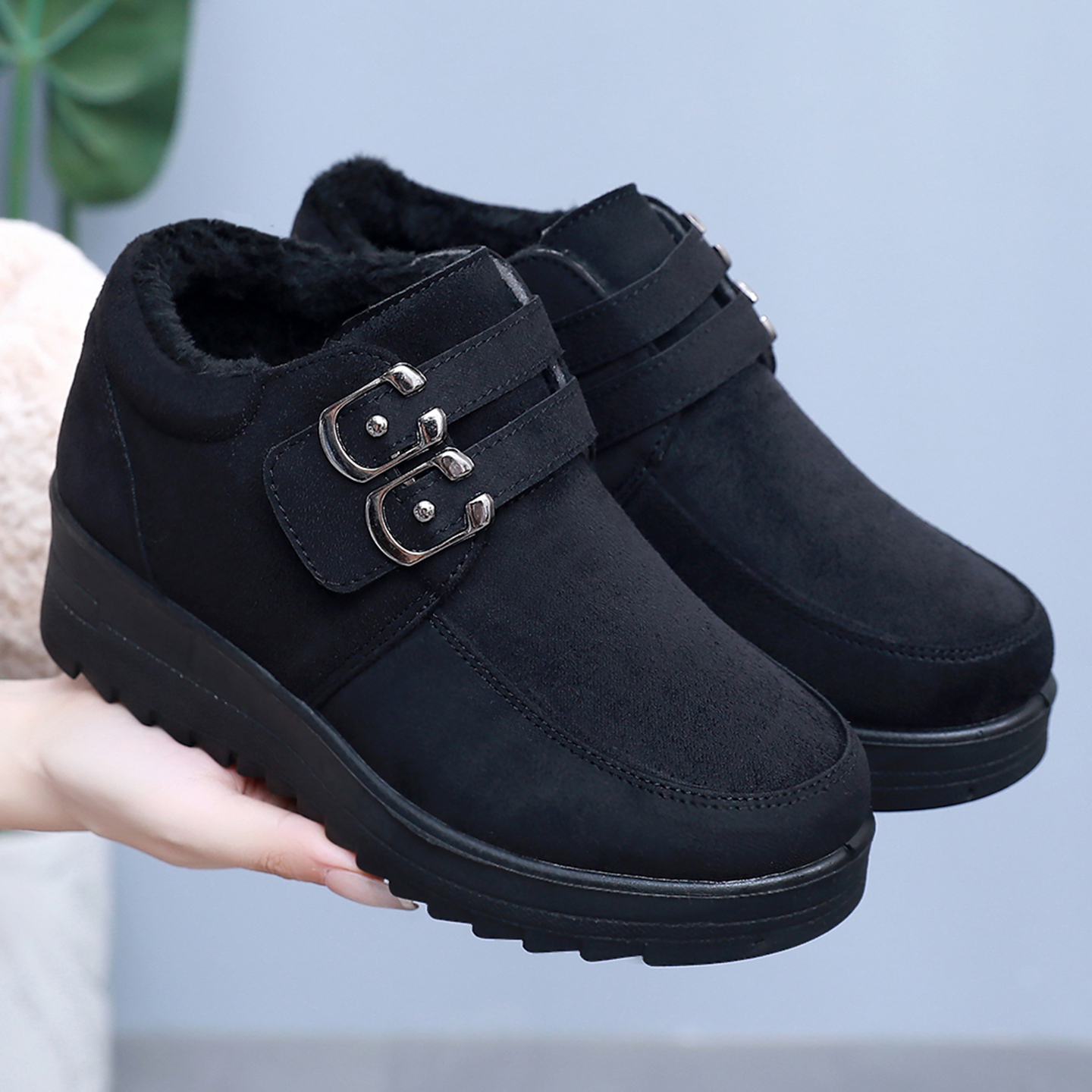 老北京布鞋女冬季2025新款加绒保暖松糕厚底棉鞋软底妈妈鞋棉靴子-图2