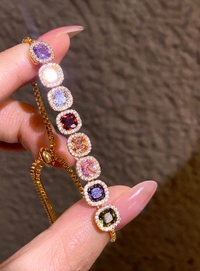 古里雅多几何方糖锆石手链高级感