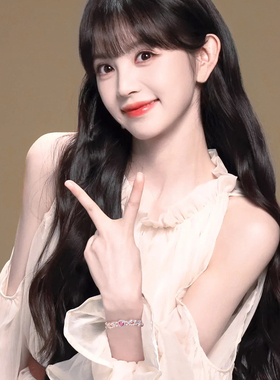 古里雅双层粉色珍珠手链高级感