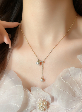 古里雅珍珠吊坠项链高级感