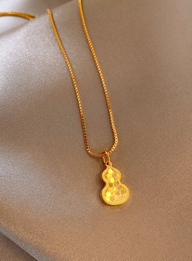 古里雅金色碎碎冰项链小众高级感