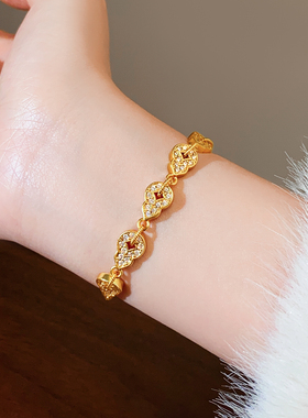 古里雅金色微镶葫芦手链高级感
