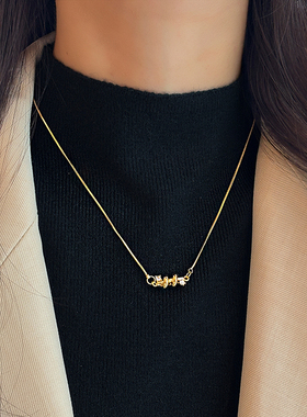 缠绕权杖古法沙金项链高级感