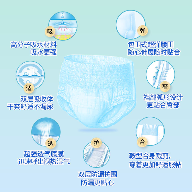 成人拉拉裤老年人男女通用护理式 锦福乐成人用纸尿护理用品