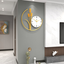 Modern Minimalist Iron Art art wheat ear Watch hanging clock Living room Restaurant Light and upscale wall-mounted Sweeping Seconds Silent clock