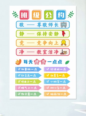 班级公约墙贴小学幼儿园教师