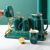 High face value light and luxurious water glasses suit ceramic home living room drinking water cup glass tea cup kettle family to be guest