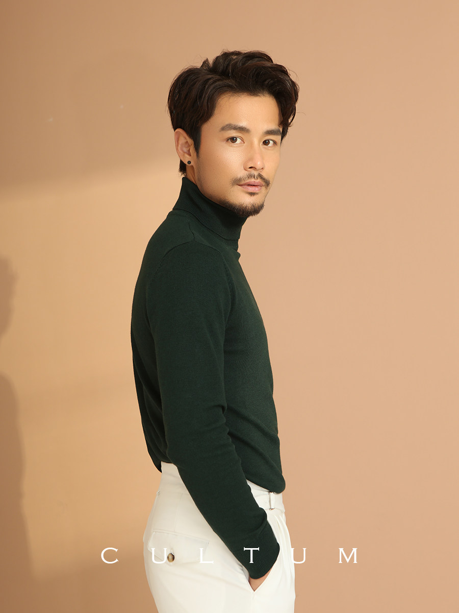 CULTUM高领毛衣男高级感套头毛线衣针织羊毛衫修身内搭薄款打底衫,淘宝优惠券,粉丝福利购,淘宝优惠卷