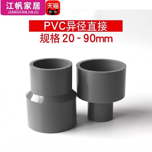 PVC变径大小头异径给水直接110配件转换接头塑料20直通头25 32 50 - 图0