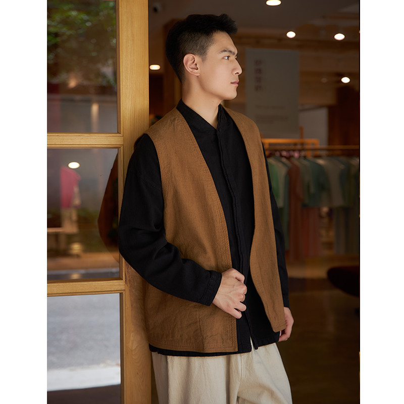 【照本堂】2025冬季新款男装国风新中式15支简约开衫马甲男M12807,淘宝优惠券,粉丝福利购,淘宝优惠卷