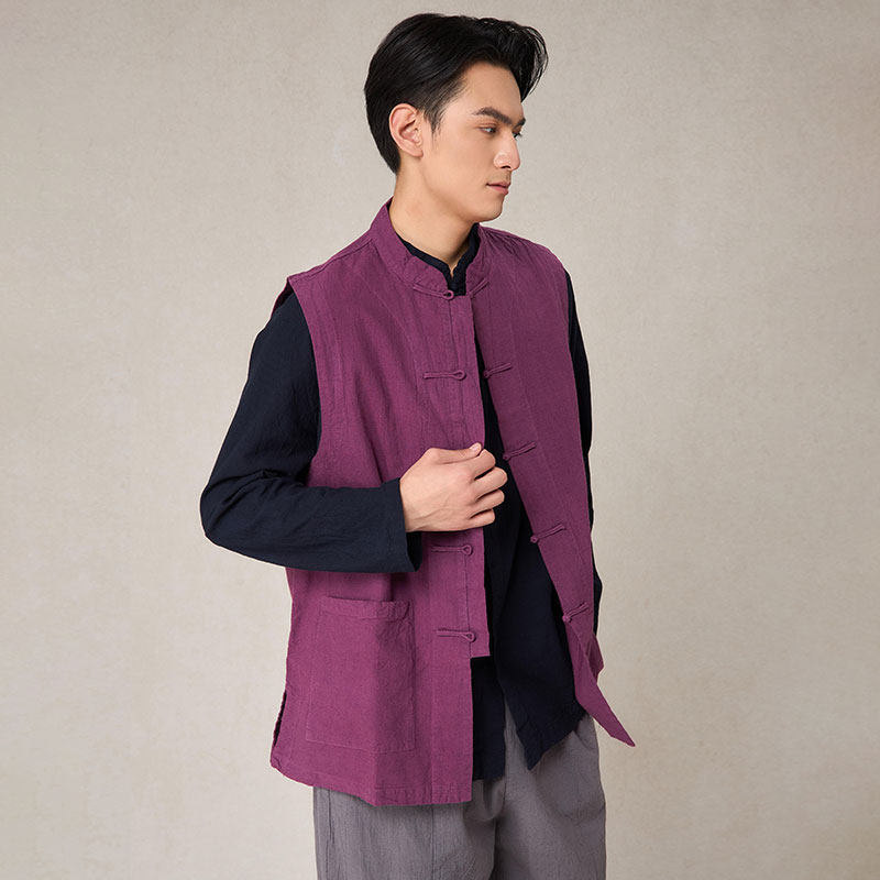 【照本堂棉麻】五盘扣20支马夹原创设计中国风男款背心上衣M1215,淘宝优惠券,粉丝福利购,淘宝优惠卷