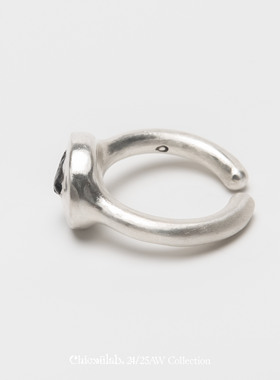 奇虚乐Chicxūlab 璞序Symphony 阿根廷陨铁镶嵌 素银开口戒指